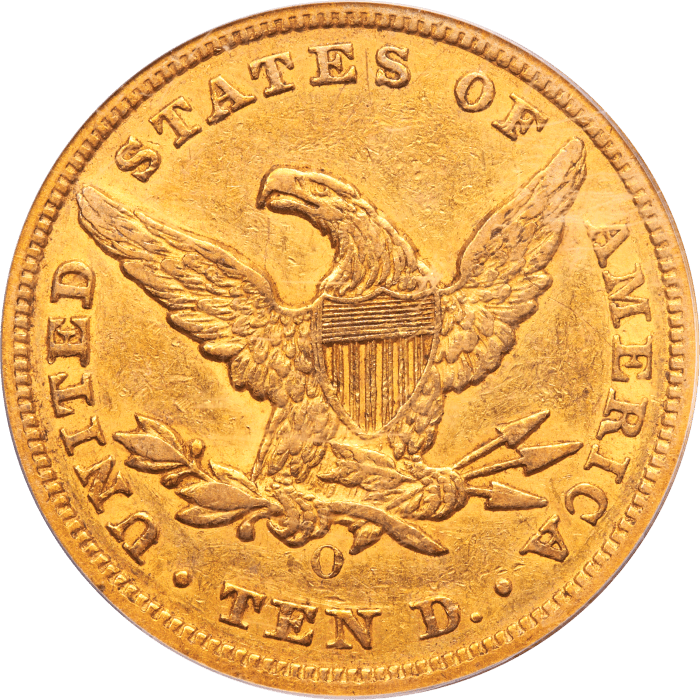 1854-O Liberty Gold Eagle ($10) OGH Reverse Image