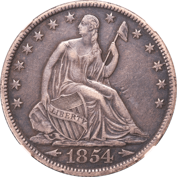1854-O Seated Liberty Half Dollar (50c) Arrows OBVERSE Image