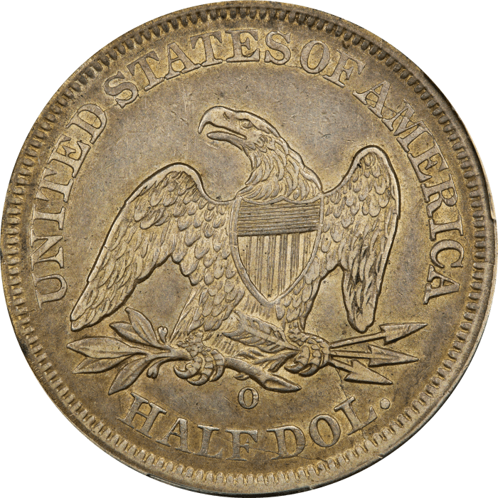 1854-O Seated Liberty Half Dollar (50c) Arrows REVERSE Image
