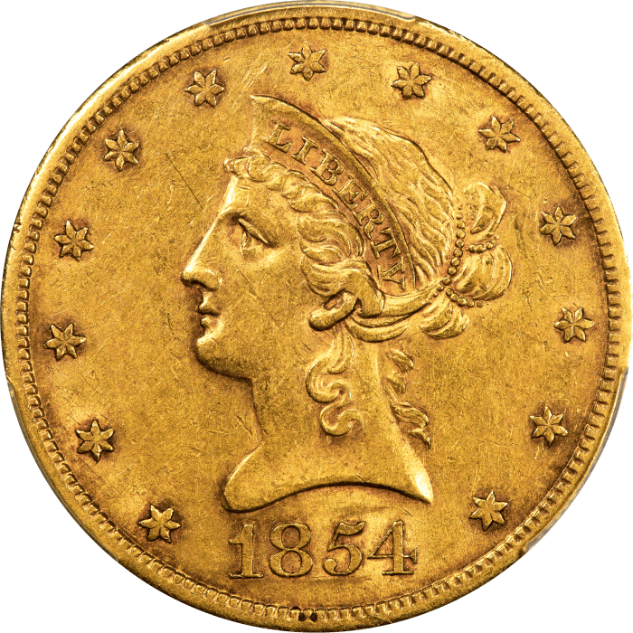 1854-S Liberty Gold Eagle ($10) OBVERSE Image