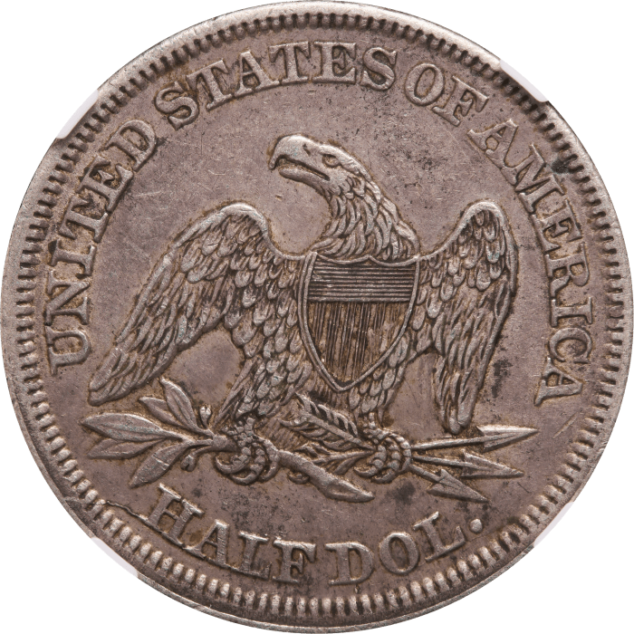 1854 Seated Liberty Half Dollar (50c) Arrows REVERSE Image