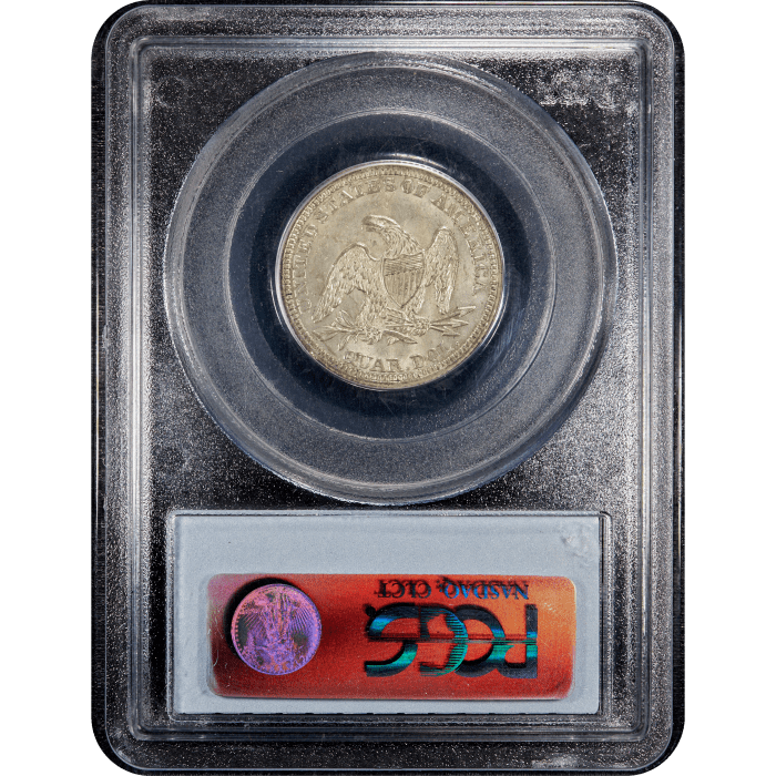 1854 Seated Liberty Quarter (25c) Arrows Reverse Slab Image