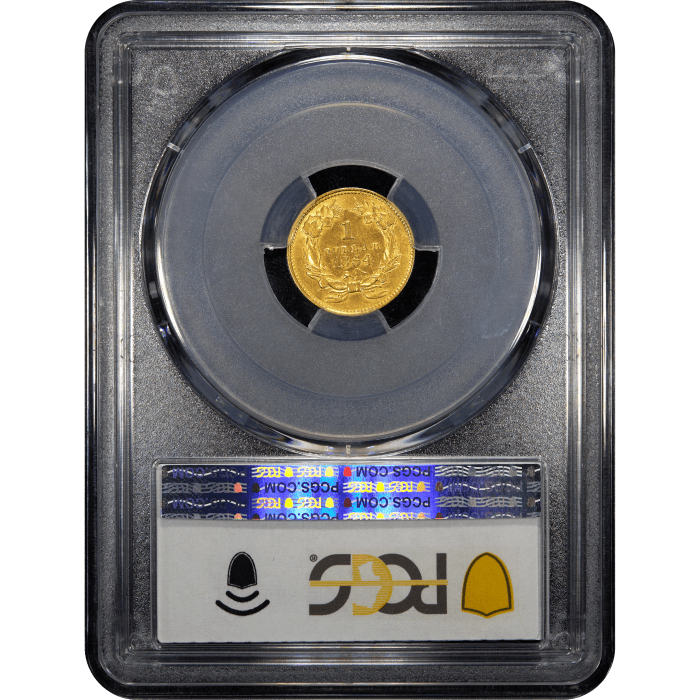 1854 Type 2 Gold Dollar ($1) Reverse Slab Image