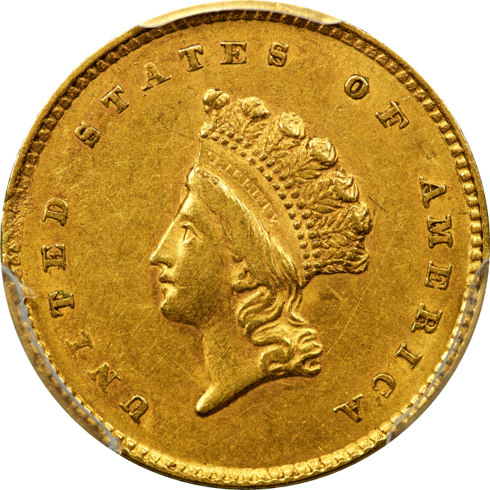 1854 Type 2 Gold Dollar ($1) Obverse Image