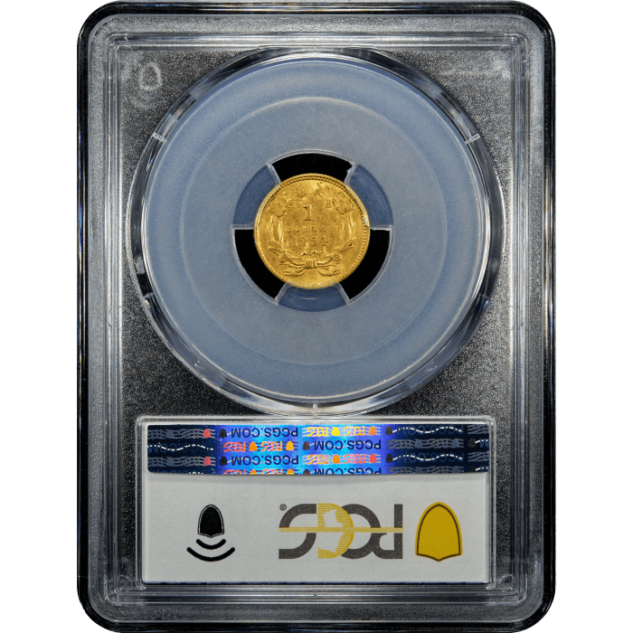 1854 Type 2 Gold Dollar ($1) Reverse Slab Image