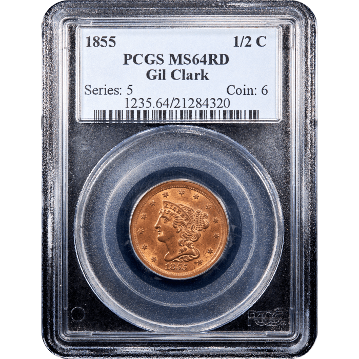 1855 Braided Hair Half Cent (1/2c) SLAB Image