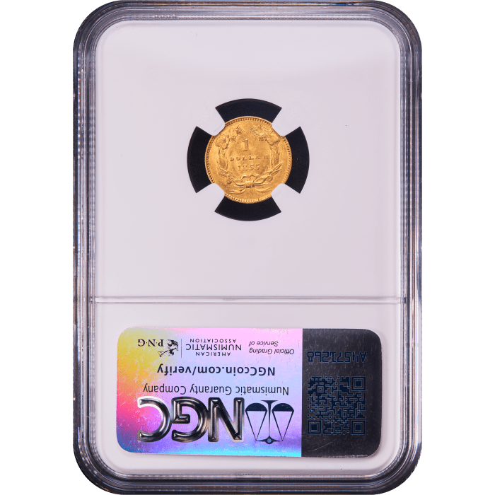 1855 Gold Dollar ($1) Reverse Slab Image