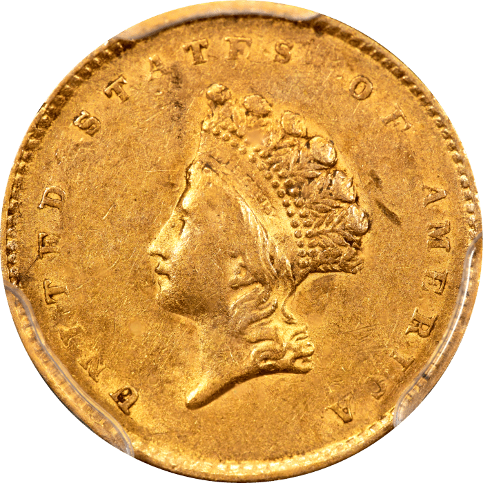 1855 Gold Dollar ($1) OBVERSE Image