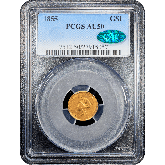 1855 Gold Dollar ($1) Obverse Slab Image