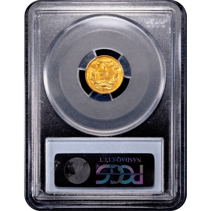 1855 Gold Dollar ($1) Reverse Slab Image