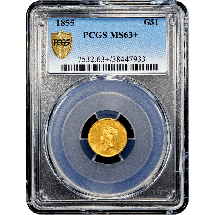 1855 Gold Dollar ($1) Obverse Slab Image