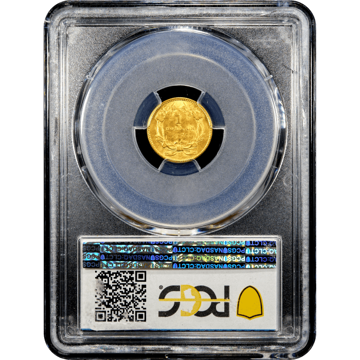 1855 Gold Dollar ($1) Reverse Slab Image