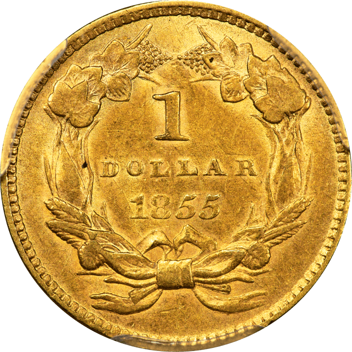 1855 Gold Dollar (G$1) REVERSE Image