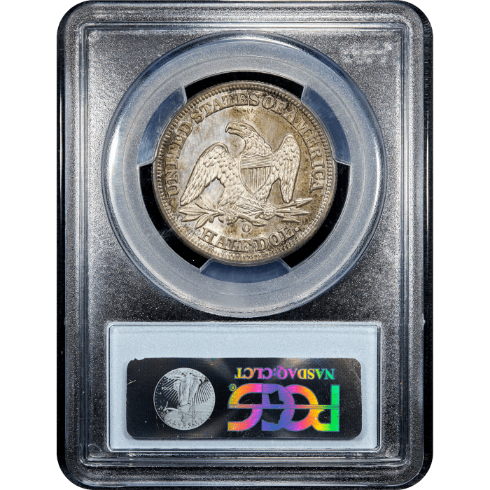 1855-O Seated Liberty Half Dollar (50c) Arrows Reverse Slab Image