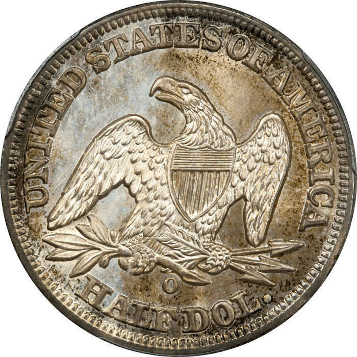 1855-O Seated Liberty Half Dollar (50c) Arrows Reverse Image