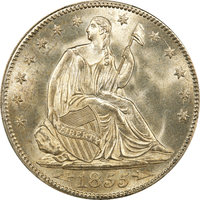 1855 Seated Liberty Half Dollar (50c) Arrows OBVERSE Image