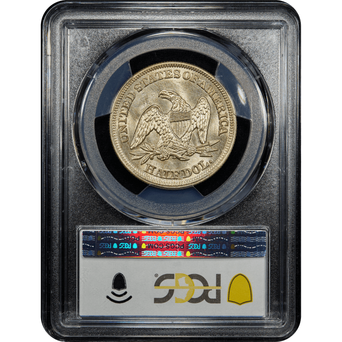 1855 Seated Liberty Half Dollar (50c) Arrows SLAB Image