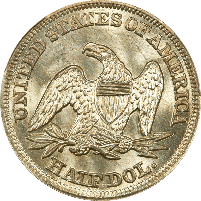 1855 Seated Liberty Half Dollar (50c) Arrows REVERSE Image