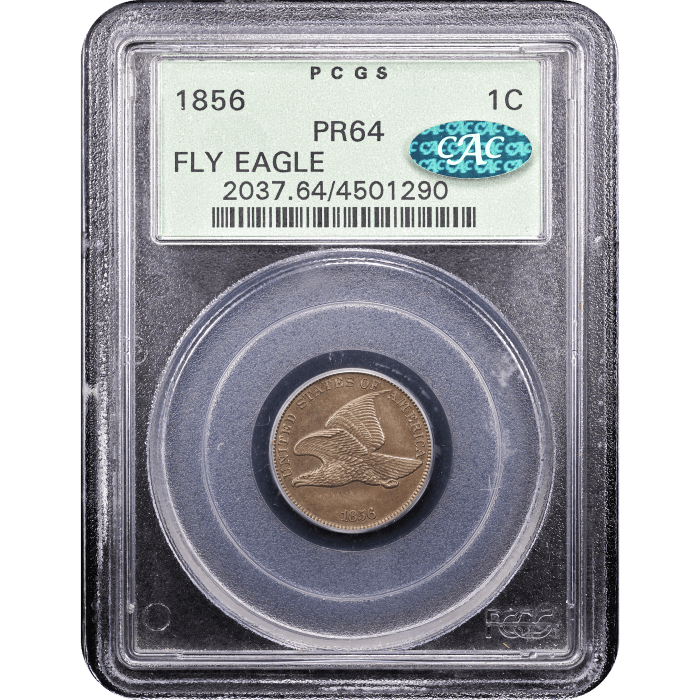 1856 Flying Eagle Cent (1c) OGH Obverse Slab Image