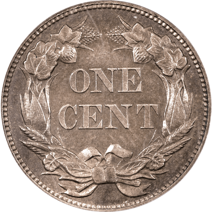 1856 Flying Eagle Cent (1c) OGH Reverse Image