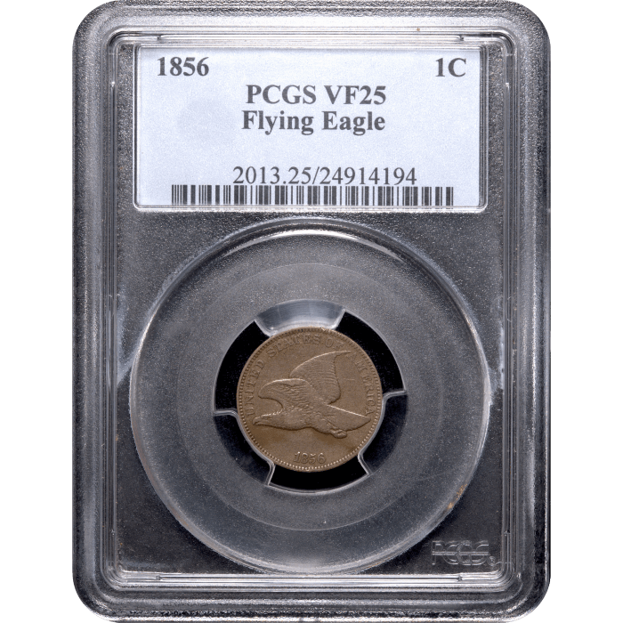 1856 Flying Eagle Cent (1c) SLAB Image