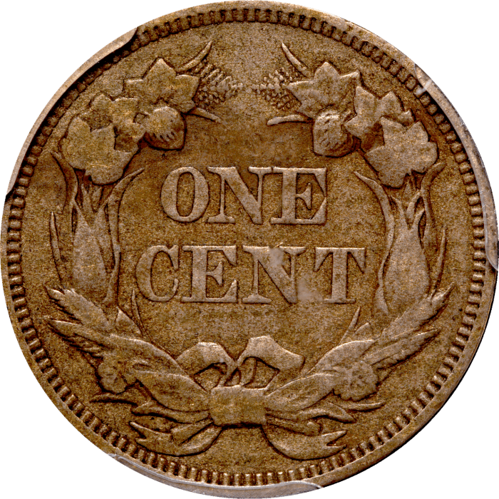 1856 Flying Eagle Cent (1c) Reverse Image