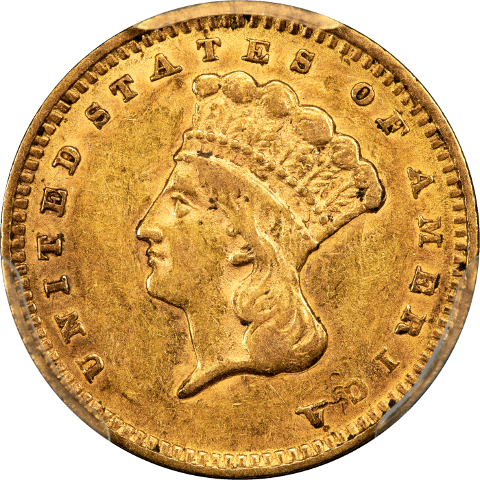 1856 Gold Dollar ($1) Slanted 5 Obverse Image