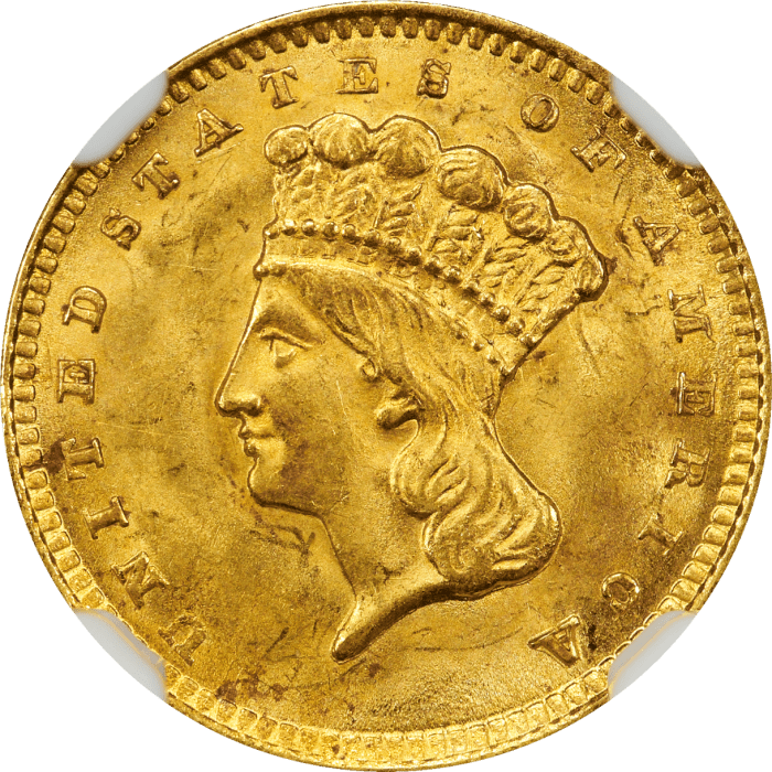 1856 Gold Dollar (G$1) Upright 5 OBVERSE Image