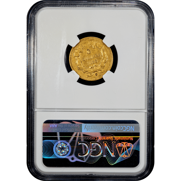 1856-S Three Dollar ($3) Reverse Slab Image