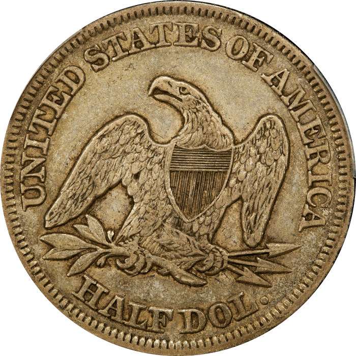 1856 Seated Liberty Half Dollar (50c) REVERSE Image