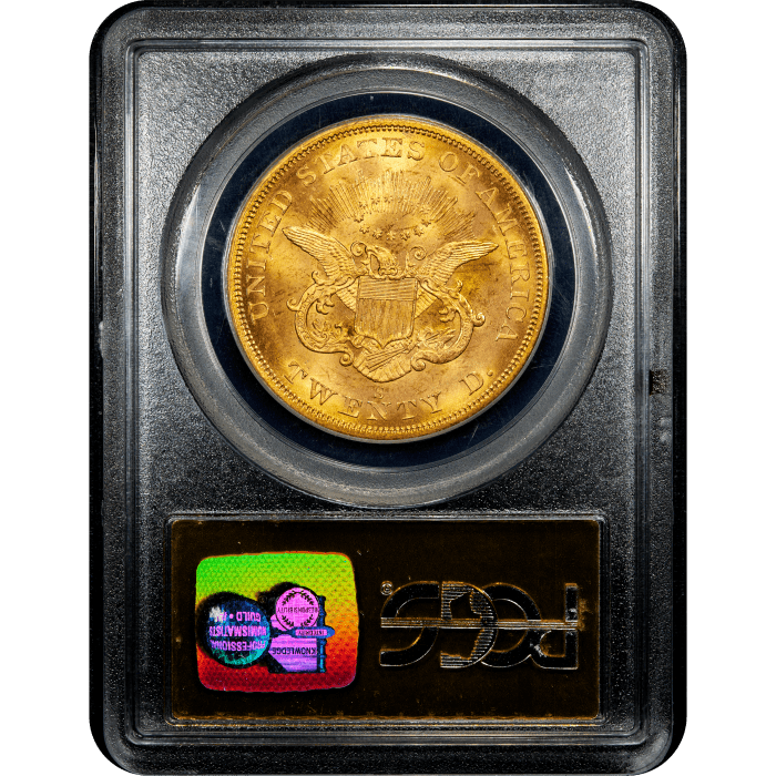 1857-S Liberty Gold Double Eagle ($20) S.S. Central America Reverse Slab Image