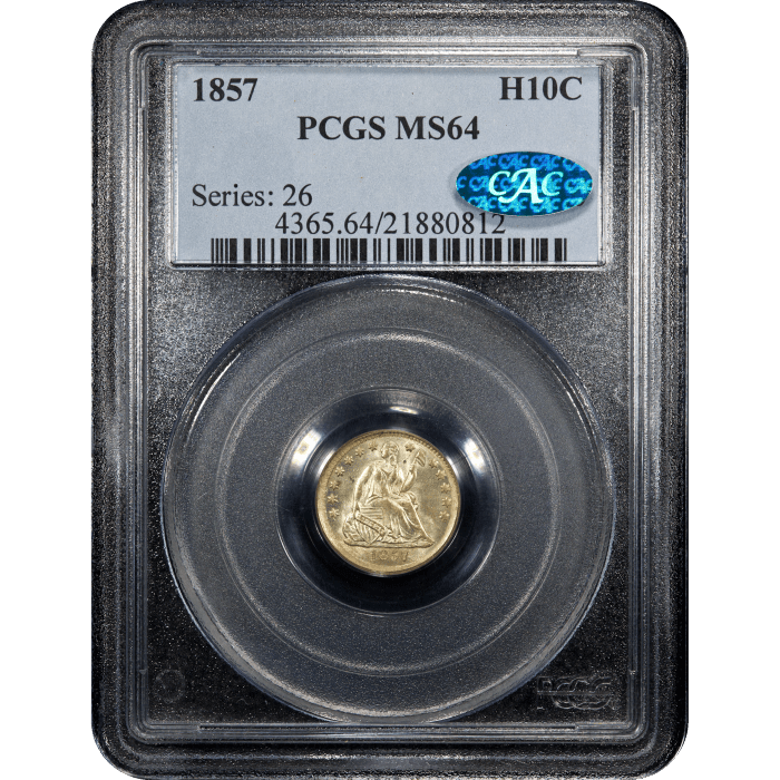1857 Seated Liberty Half Dime (H10C) SLAB Image