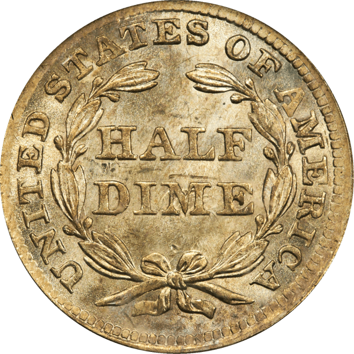 1857 Seated Liberty Half Dime (H10C) REVERSE Image
