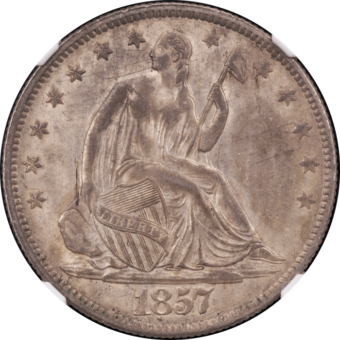 1857 Seated Liberty Half Dollar (50c) Obverse Image