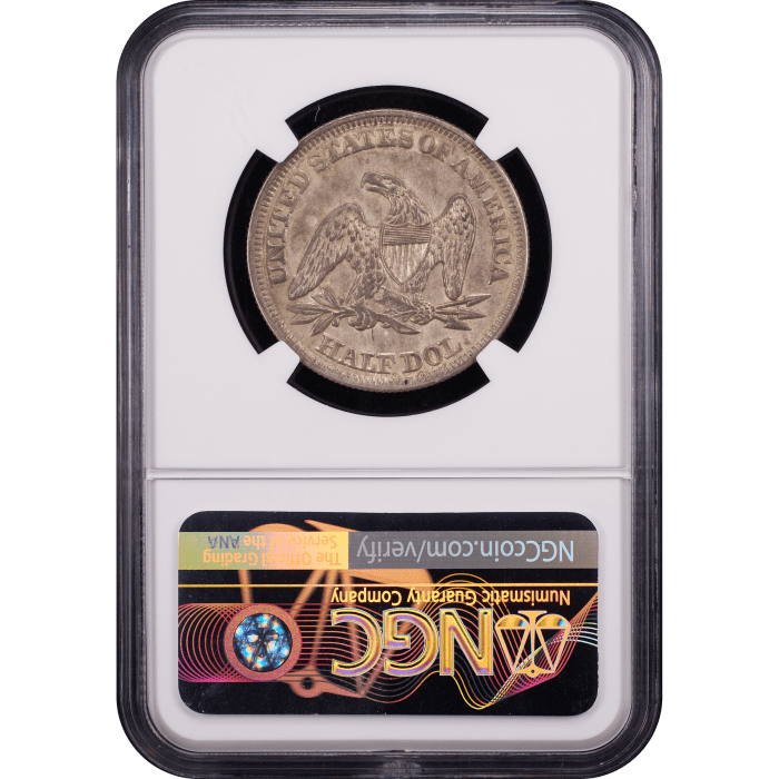 1857 Seated Liberty Half Dollar (50c) Reverse Slab Image