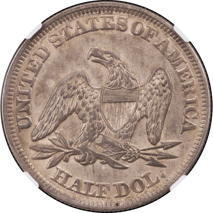 1857 Seated Liberty Half Dollar (50c) Reverse Image
