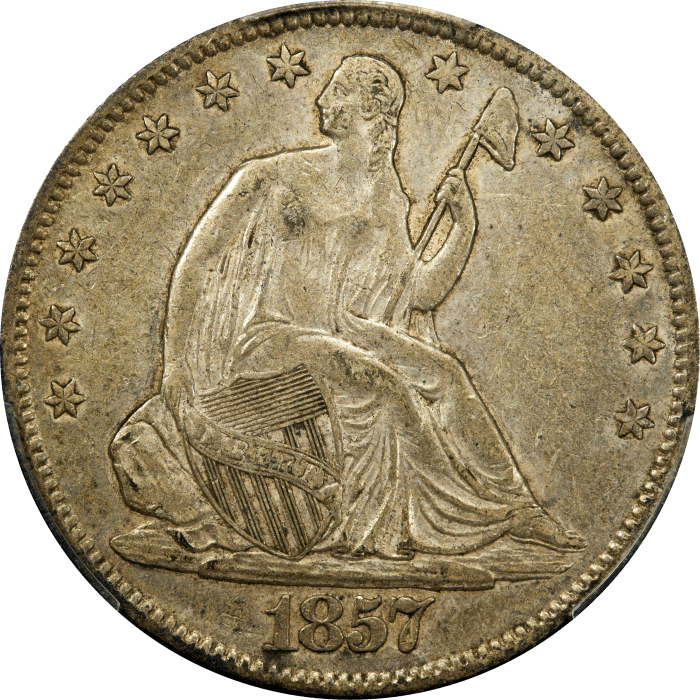 1857 Seated Liberty Half Dollar (50c) Obverse Image