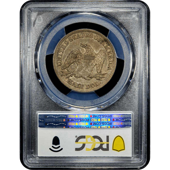 1857 Seated Liberty Half Dollar (50c) Reverse Slab Image