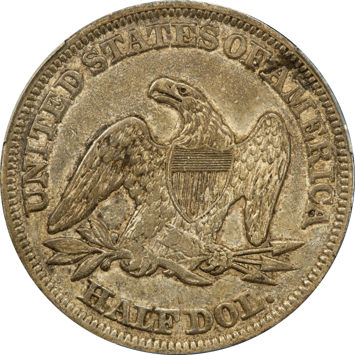 1857 Seated Liberty Half Dollar (50c) Reverse Image