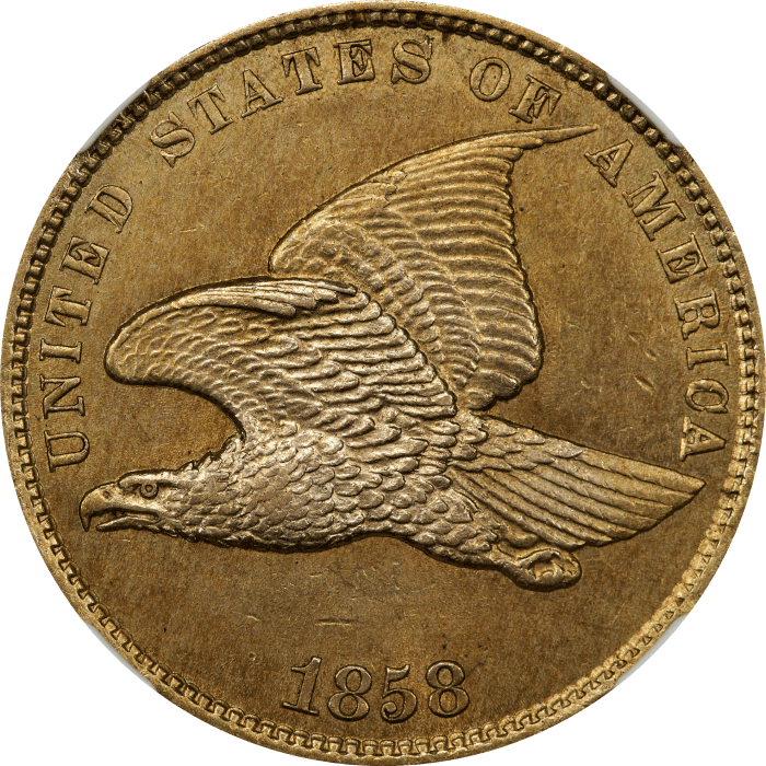1858 Flying Eagle Cent (1c) Small Letters OBVERSE Image
