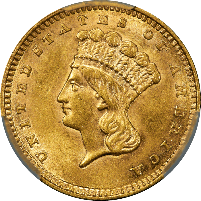 1858 Gold Dollar (G$1) Obverse Image
