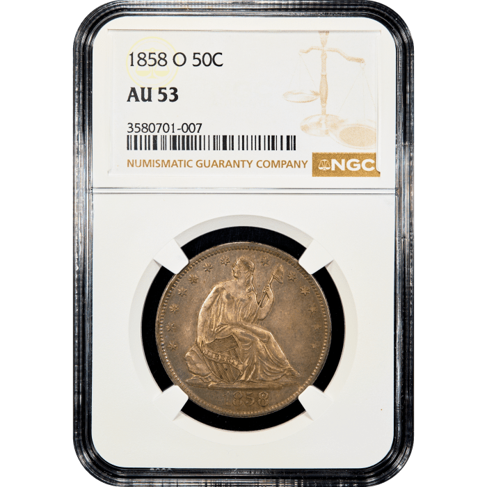 1858-O Seated Liberty Half Dollar (50c) SLAB Image