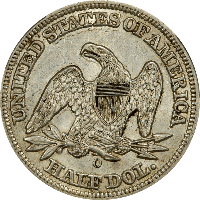 1858-O Seated Liberty Half Dollar (50c) Reverse Image