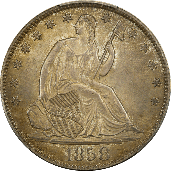 1858-O Seated Liberty Half Dollar (50c) OBVERSE Image