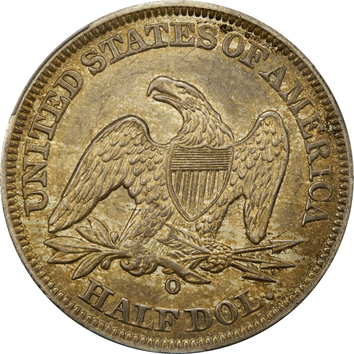 1858-O Seated Liberty Half Dollar (50c) REVERSE Image