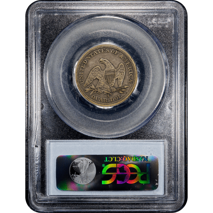 1858-S Seated Liberty Quarter (25c) Reverse Slab Image