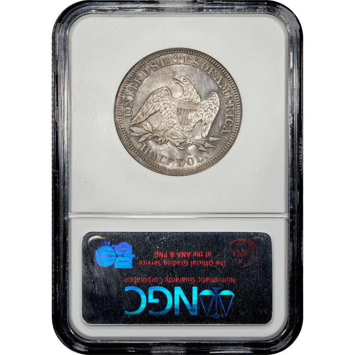 1858 Seated Liberty Half Dollar (50c) SLAB Image