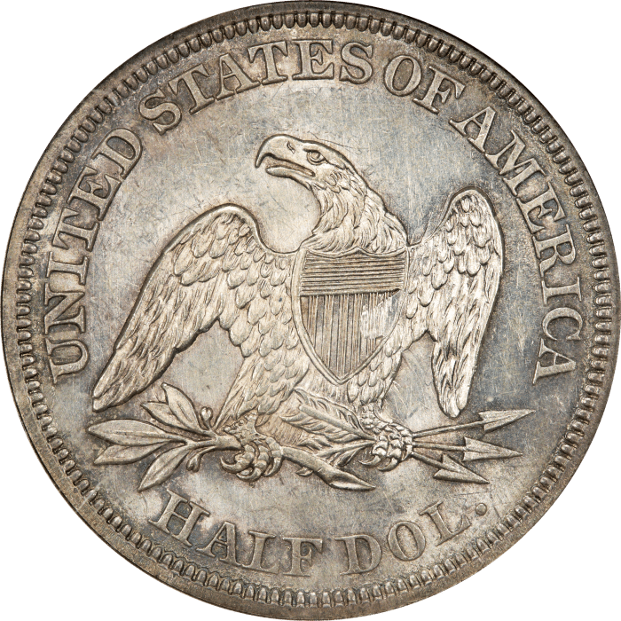 1858 Seated Liberty Half Dollar (50c) Reverse Image