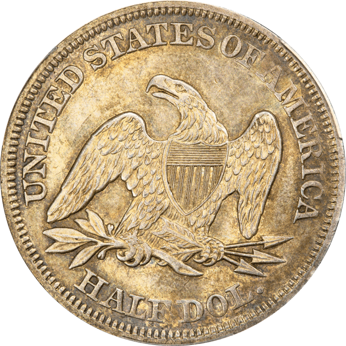 1858 Seated Liberty Half Dollar (50c) Reverse Image