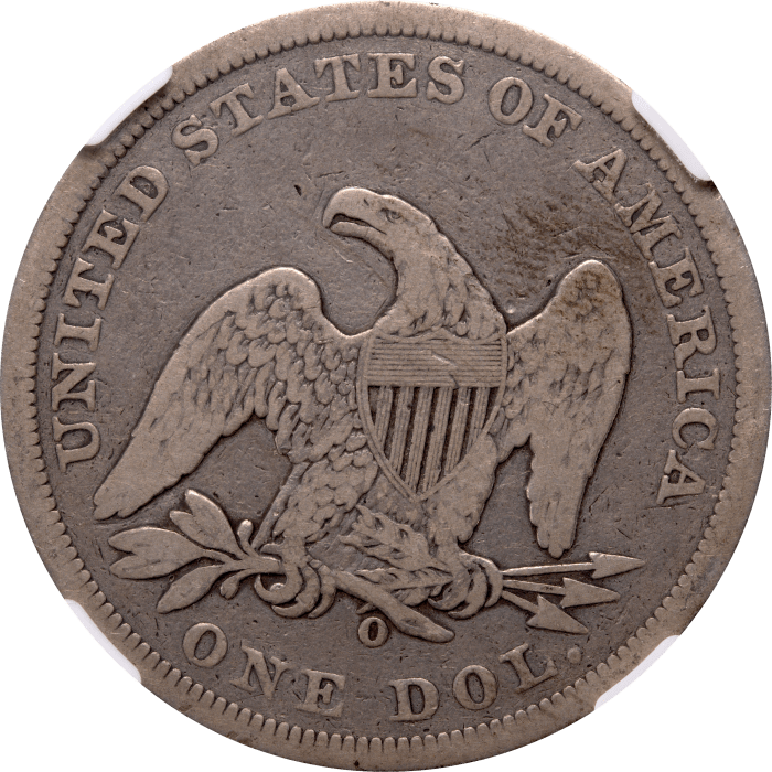 1859-O Seated Liberty Dollar ($1) Reverse Image